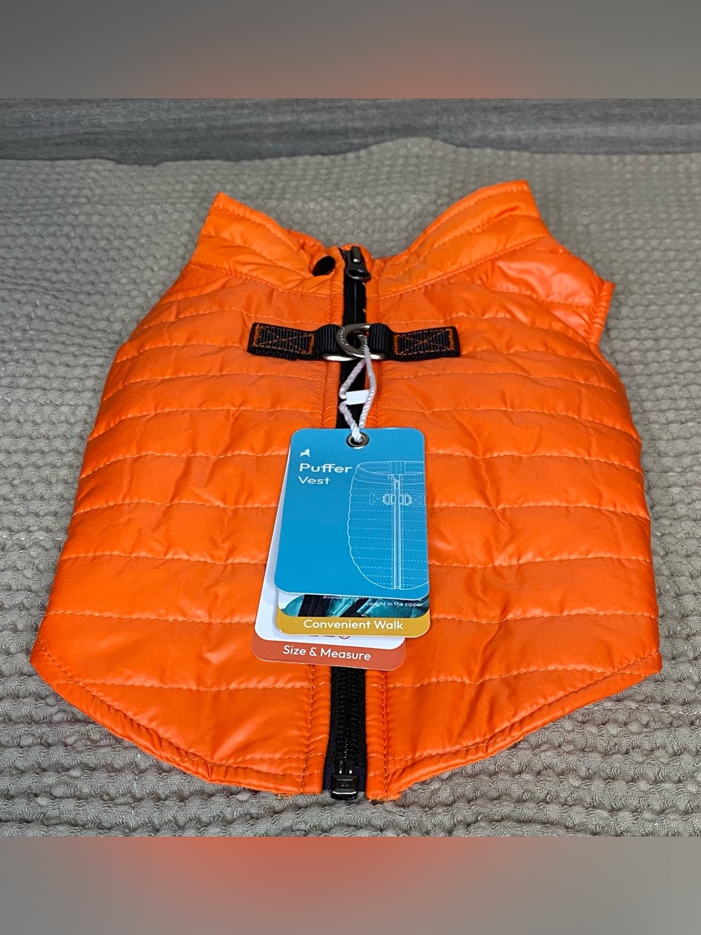 Puffer Vest orange—Medium for small dog